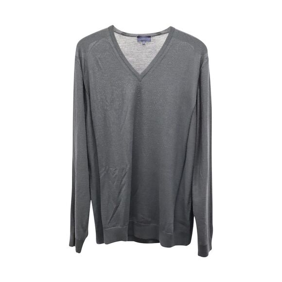 Lanvin V-neck Sweater in Grey Merino Wool